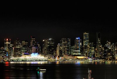 Illuminated city at night