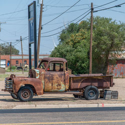 Vintage car on street in city