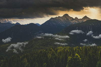 Scenic view of mountains against sky