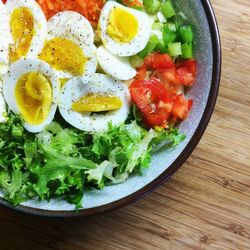 Close-up of breakfast served in plate