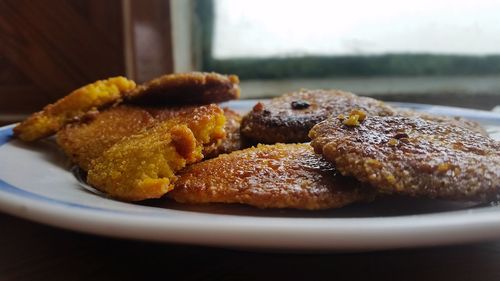 Close-up of dessert in plate