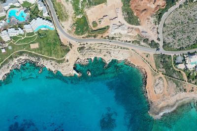 High angle view of swimming pool