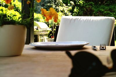 Close-up of food on table