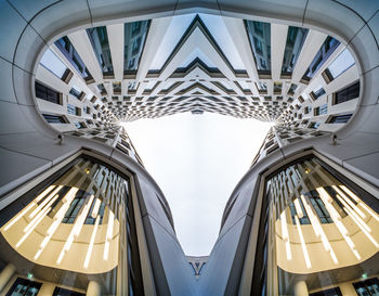 Low angle view of modern building against sky