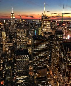 Illuminated cityscape at night