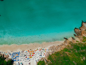 High angle view of beach