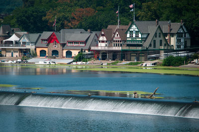 View of buildings by river