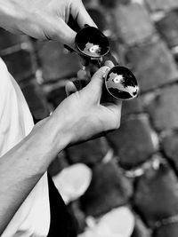 Close-up of hand holding ice cream
