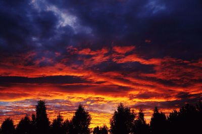 Scenic view of dramatic sky during sunset