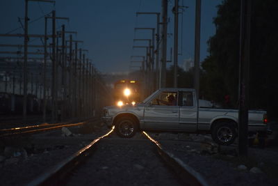 Cars on road at night