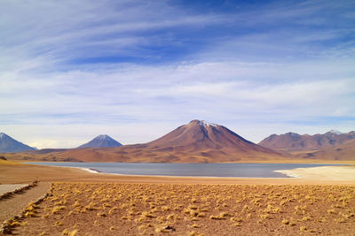 Scenic view of desert against sky