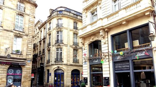 Low angle view of buildings in city