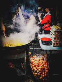 View of food for sale at market stall