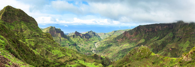 Panoramic view of landscape against sky