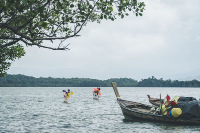 Boats on sea