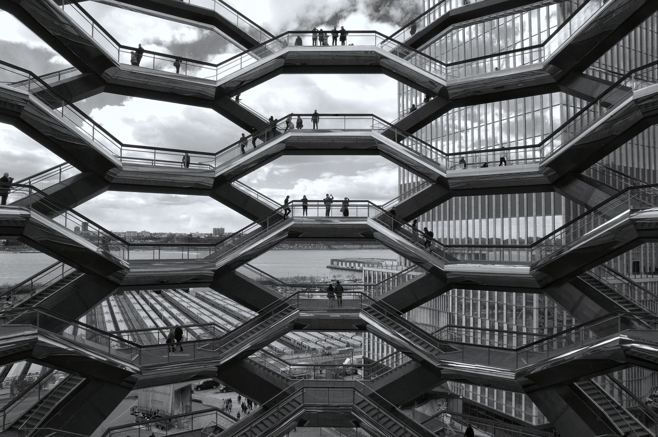 built structure, pattern, architecture, low angle view, building exterior, no people, full frame, building, ceiling, day, backgrounds, shape, directly below, geometric shape, design, repetition, architectural feature, outdoors, window, architecture and art, skylight, ornate