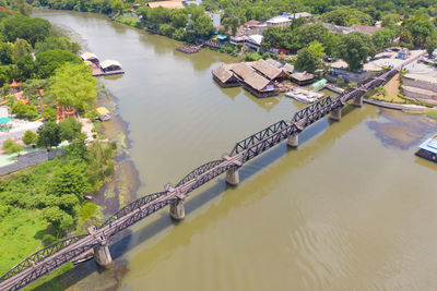 High angle view of bridge over river