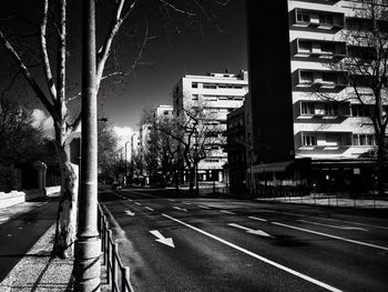 Road along buildings