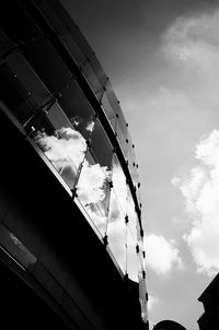 Low angle view of modern building against sky