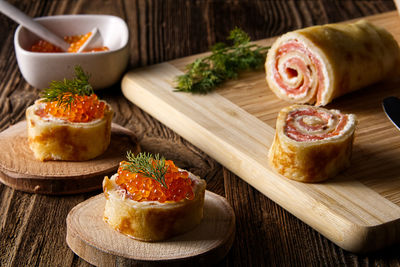 Close-up of food on table