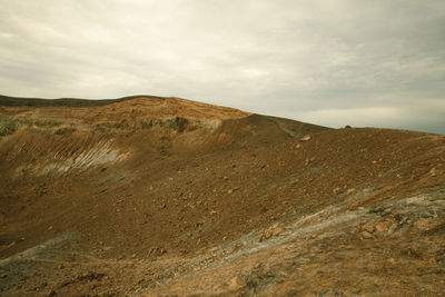 Scenic view of arid landscape against sky