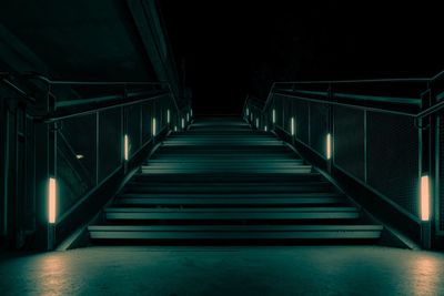 Empty staircase at night