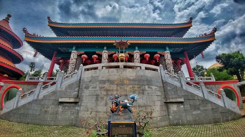 Low angle view of temple against sky