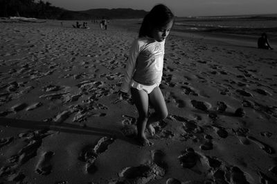 Full length of girl on beach