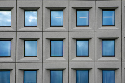 Full frame shot of windows in modern building