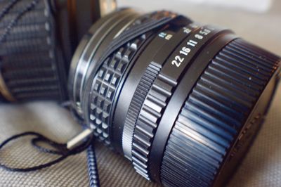 Close-up of camera lens