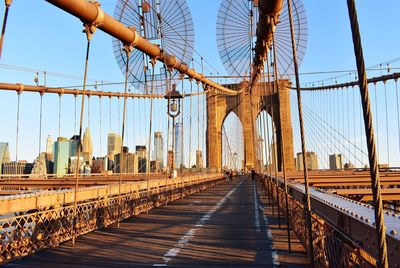 View of suspension bridge against sky