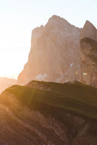 Scenic view of mountains against clear sky