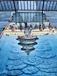 High angle view of swimming pool in sea