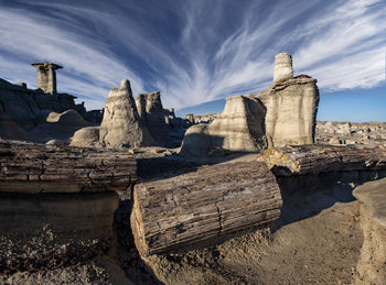 Wild rock formations in the desert wilderness of new mexico