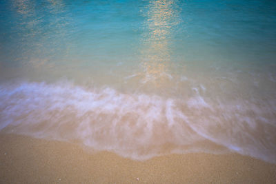 Close-up of waves on beach