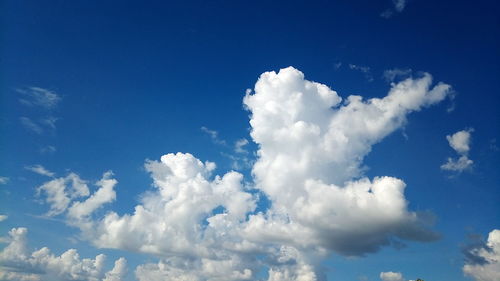 Low angle view of clouds in blue sky