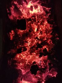 Full frame shot of fire in the dark