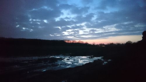 Scenic view of sea at sunset