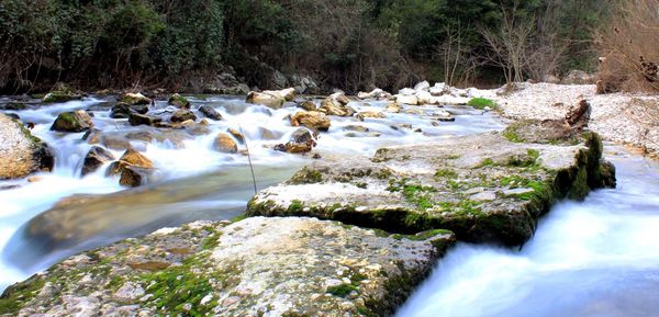 Scenic view of waterfall