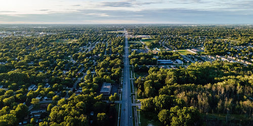 A view towards the fox cities in wisconsin during the summer at dusk