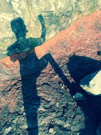 Shadow of man on wall