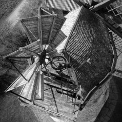 High angle view of traditional windmill