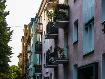 Low angle view of residential building against sky