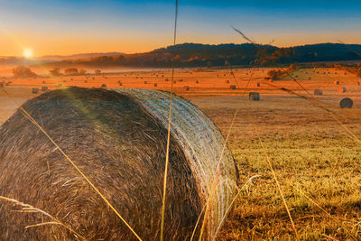 Sunrise farm in the country