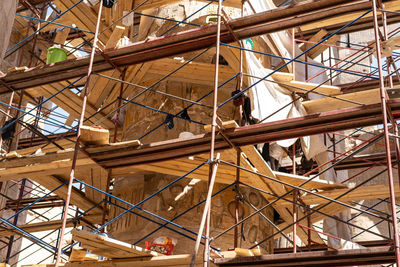 Low angle view of building under construction