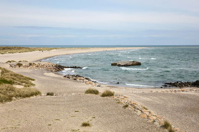 Scenic view of beach against sky