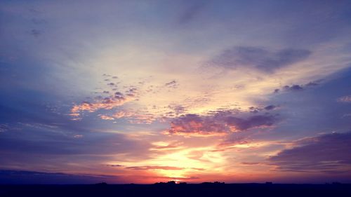 Silhouette of landscape at sunset