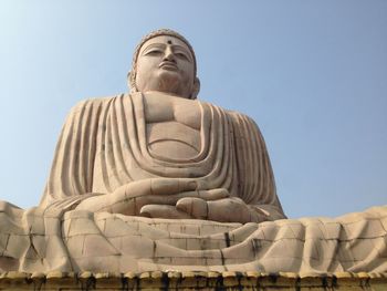 Low angle view of statue against the sky