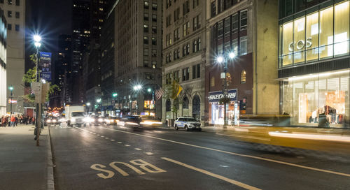 Road in city at night