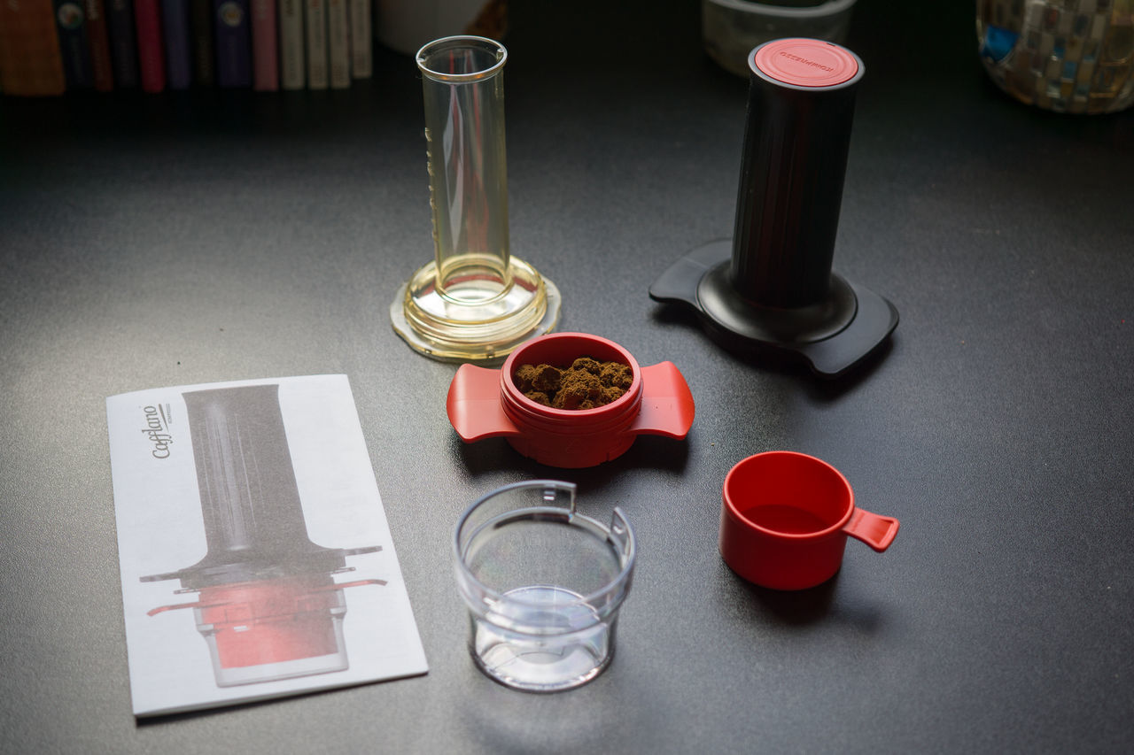 table, drink, refreshment, food and drink, indoors, high angle view, no people, drinking glass, red, day, food, freshness, close-up